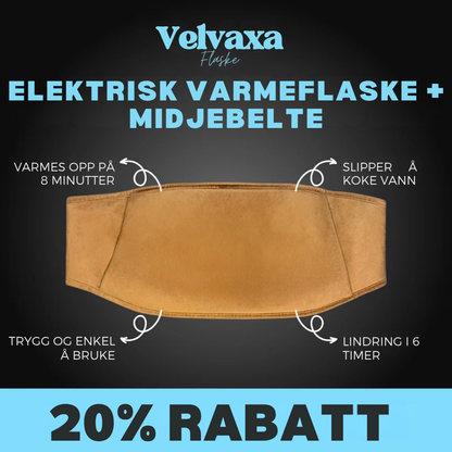 Velvaxa elektrisk varmeflaske med midjebelte – produktbilde